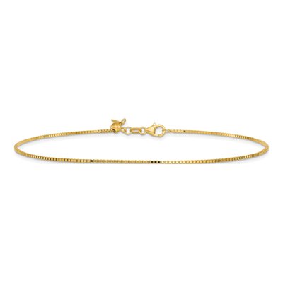 14K Yellow Gold 7mm Box Chain Anklet – view 4