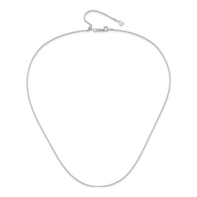 14K White Gold 1mm Box Chain – view 5