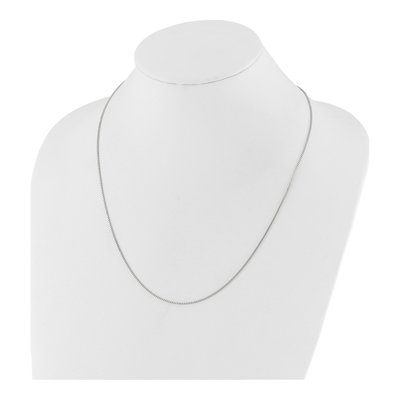 14K White Gold 1mm Box Chain – view 6