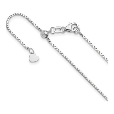 14K White Gold 1mm Box Chain