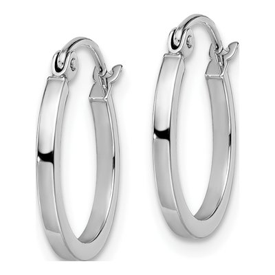 14K White Gold 15mm Hoop Earrings – view 3