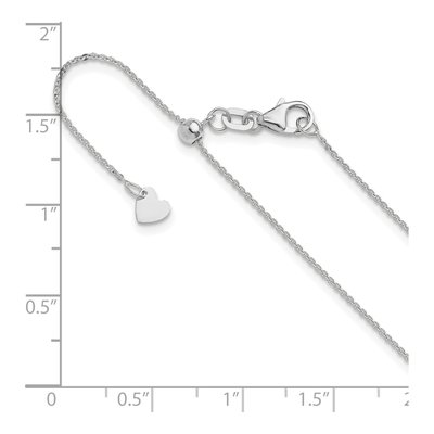 14K White Gold 1.2mm Flat Cable Chain – view 7