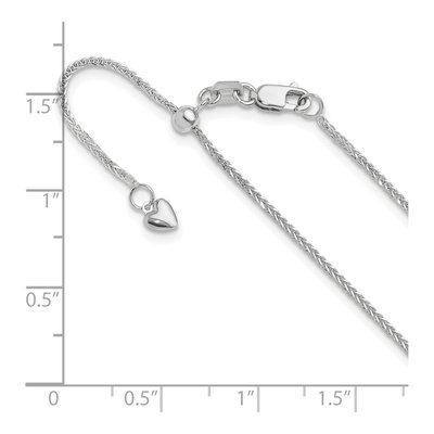 14K White Gold 1mm Wheat Chain – view 7