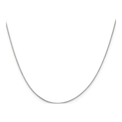 14K White Gold 0.5mm 5mm Baby Box Chain – view 4
