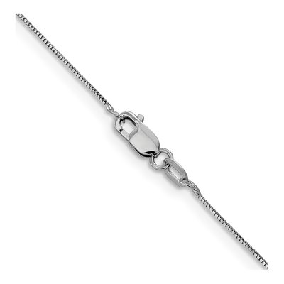 14K White Gold 0.5mm 5mm Baby Box Chain – view 5