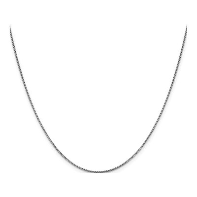 14K White Gold 1.1mm Sparkle Round Box Chain – view 3