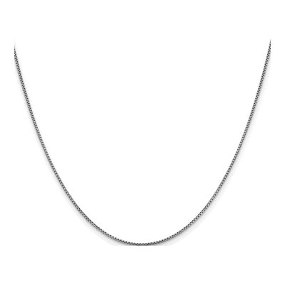 14K White Gold 1.1mm Sparkle Round Box Chain – view 4