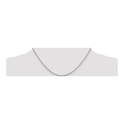 14K White Gold 1.1mm Sparkle Round Box Chain – view 5