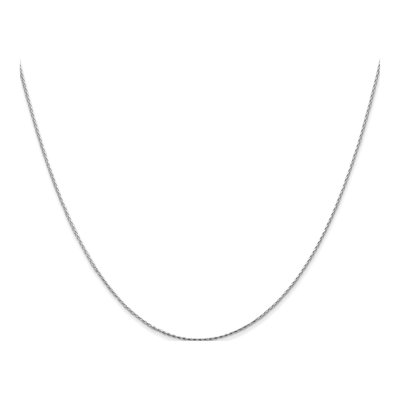 14K White Gold 0.8mm Diamond-Cut Wheat Chain – view 3
