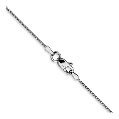 14K White Gold 0.8mm Diamond-Cut Wheat Chain – view 4
