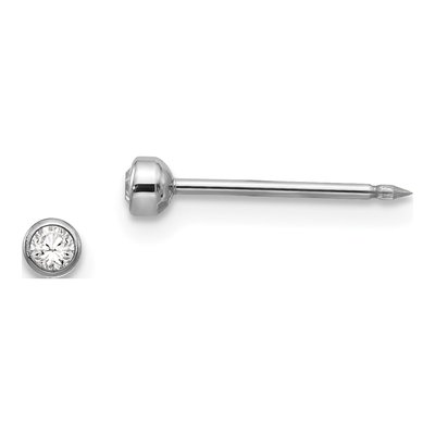 14K White Gold Crystal Stud Earrings