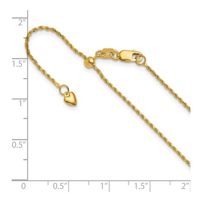 14K Yellow Gold 1.2mm Diamond-Cut Rope Chain – view 7