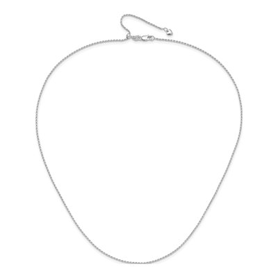 14K White Gold 1.2mm Diamond-Cut Rope Chain – view 5