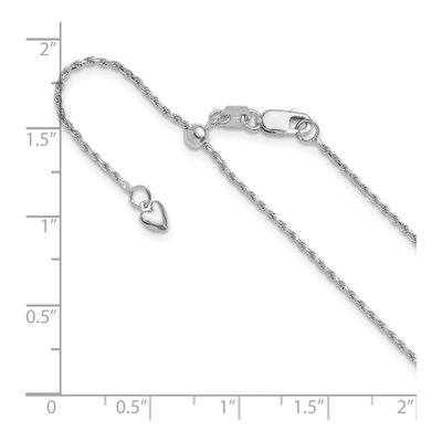 14K White Gold 1.2mm Diamond-Cut Rope Chain – view 7