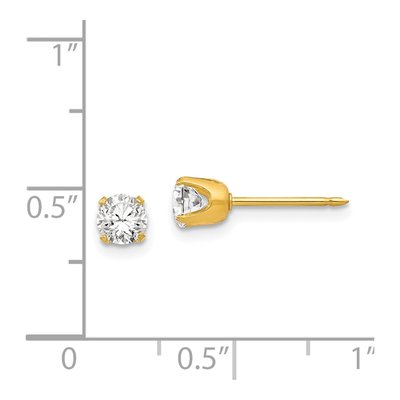 Stainless Steel 5mm Round CZ Stud Earrings – view 4