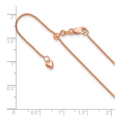 14K Rose Gold 1mm Wheat Chain – view 7