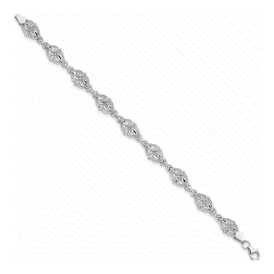 14K White Gold Fancy Filigree Bracelet – view 3