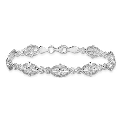 14K White Gold Fancy Filigree Bracelet – view 4