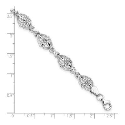 14K White Gold Fancy Filigree Bracelet – view 6