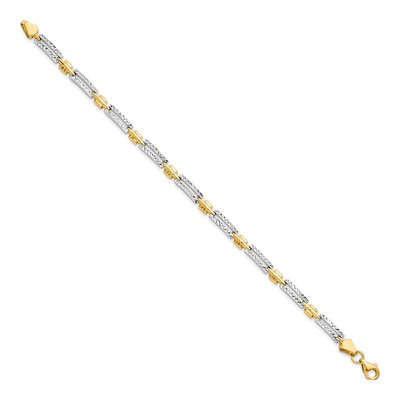 14K Yellow Gold Diamond-Cut Bracelet – view 3
