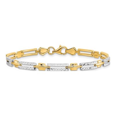 14K Yellow Gold Diamond-Cut Bracelet – view 4
