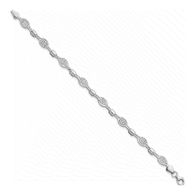 14K White Gold Diamond-Cut Bracelet – view 4