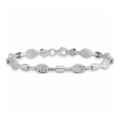14K White Gold Diamond-Cut Bracelet – view 5