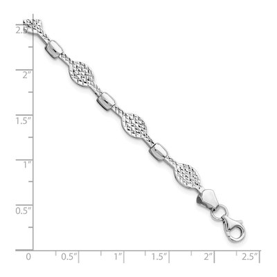 14K White Gold Diamond-Cut Bracelet – view 6