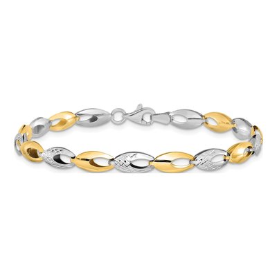14K Two-Tone Gold Fancy Link Bracelet – view 5