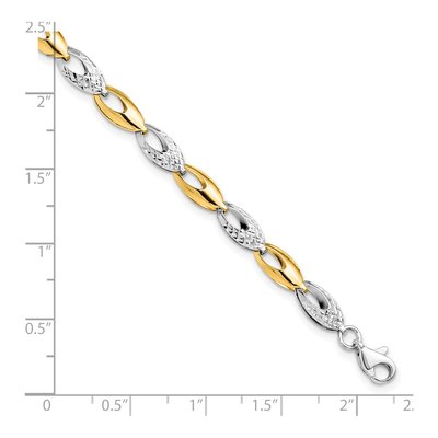 14K Two-Tone Gold Fancy Link Bracelet – view 7