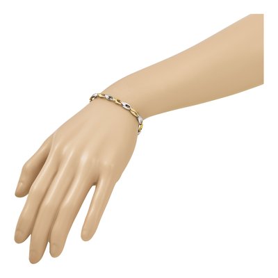 14K Two-Tone Gold Fancy Link Bracelet – view 8