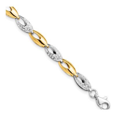 14K Two-Tone Gold Fancy Link Bracelet