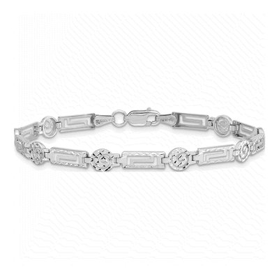 14K White Gold Diamond-Cut Bracelet – view 5