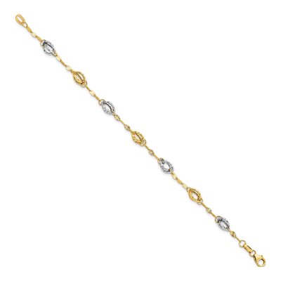14K Two-Tone Gold Fancy Link Bracelet – view 3