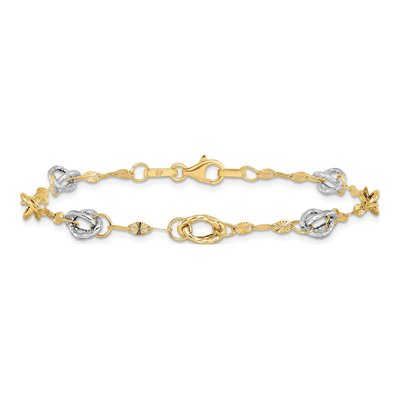 14K Two-Tone Gold Fancy Link Bracelet – view 4
