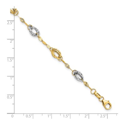 14K Two-Tone Gold Fancy Link Bracelet – view 5