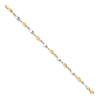 14K Two-Tone Gold Fancy Link Bracelet – view 4