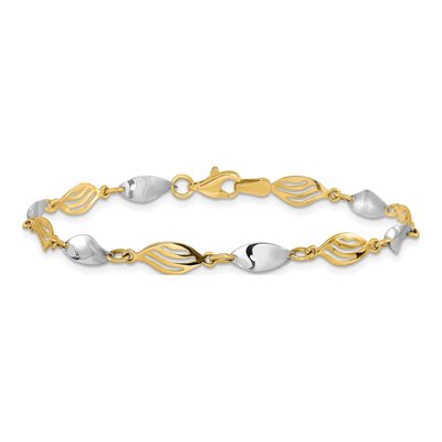 14K Two-Tone Gold Fancy Link Bracelet – view 5