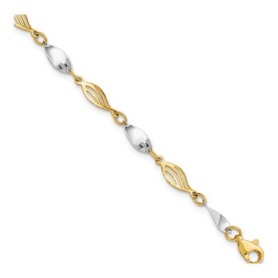 14K Two-Tone Gold Fancy Link Bracelet