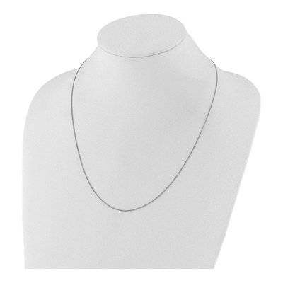 14K White Gold 1.2mm Diamond-Cut Curb Double Rope Chain – view 6