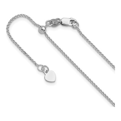 14K White Gold 1.2mm Diamond-Cut Curb Double Rope Chain
