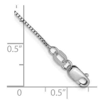 14K White Gold 0.7mm Diamond-Cut Box Chain Anklet – view 3