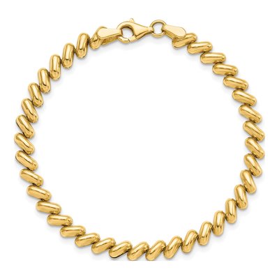 Leslie's 14K Yellow Gold Fancy 7-Inch Bracelet – view 6
