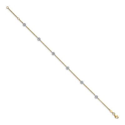 14K Two-Tone Gold Cable Anklet – view 3