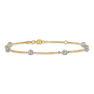14K Two-Tone Gold Cable Anklet – view 4