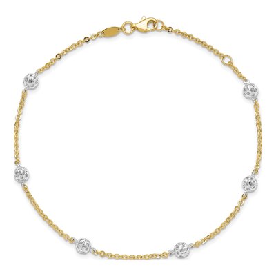 14K Two-Tone Gold Cable Anklet – view 5