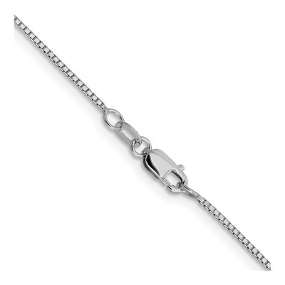14K White Gold 1mm Sparkle Box Chain – view 4