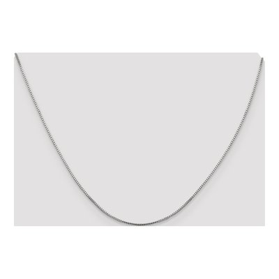 14K White Gold 1mm Sparkle Box Chain – view 5