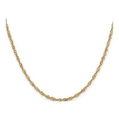 14K Yellow Gold 1.9mm Singapore Chain – view 4