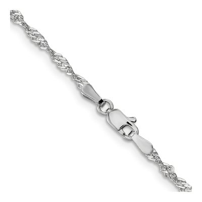 14K White Gold 1.9mm Singapore Chain – view 4
